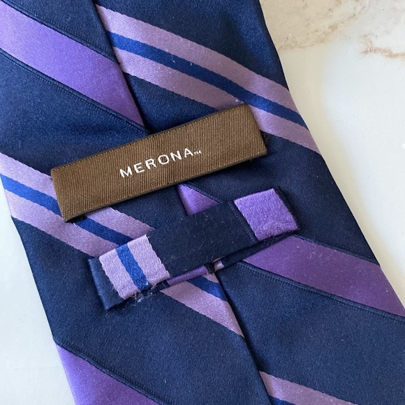 Purple Striped Men's Tie - Picture 2 of 4